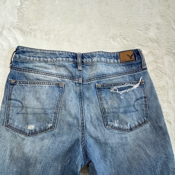American Eagle Boy Crop Jeans Womens 6 Button Fly Distressed Grunge 32x26 - Picture 8 of 14